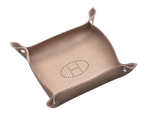 hermes braided leather tray.